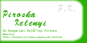 piroska kelenyi business card